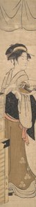 Giovane donna con ventaglio da Eishōsai Chōki