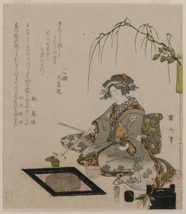 Donna che Esegue la Cerimonia del Tè da Kikugawa Eizan