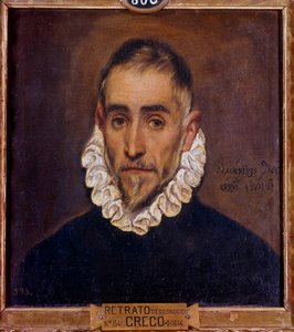 Ritratto di un gentiluomo. Dipinto di Domenikos Theotokopoulos detto El Greco (1604). Madrid, Museo del Prado