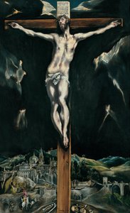 Cristo crocifisso con Toledo sullo sfondo da El Greco