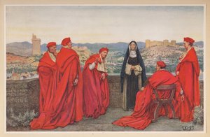Santa Caterina da Siena che negozia con Papa Gregorio XI per conto dei Fiorentini da Eleanor Fortescue Brickdale