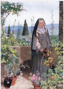 Santa Chiara nel giardino del monastero che ha fondato