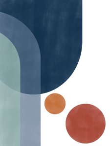 Astratto geometrico blu e arancione da Elena Ristova