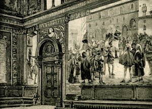 Gli affreschi della Grande Sala nel Palazzo dei Barnabiti, di Elia Bonci (1866-1953), Macerata, Marche, Italia da Elia Bonci