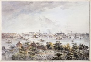Veduta di Stoccolma da Kungsholmen con il Palazzo Reale e Storkyrkan, Tyskakyrkan, Katarinakyrka e Riddarholmskyrkan