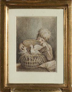 Desiderio impudico o ragazzo con colombe da Elias Martin