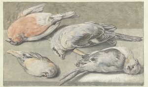 Natura morta con quattro uccelli morti da Elias Vonck