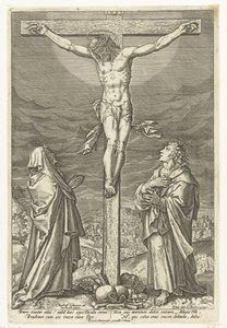 Cristo sulla croce, con Maria e Giovanni Battista (serie: Passione di Cristo) da Elias van den Bossche