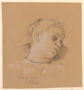 Disegno, Testa di ragazza italiana, 1885 ca. da Elihu Vedder