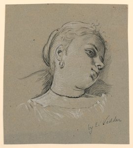 Disegno, Testa di ragazza italiana, 1885 ca. da Elihu Vedder