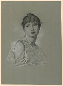 Disegno, Schizzo di ritratto di una giovane donna, 1885 ca. da Elihu Vedder