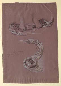 Disegno, studio del panneggio "Fortuna", 1877 ca. da Elihu Vedder