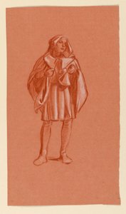 Disegno, Studio di una figura in costume con cappuccio, 1885 ca. da Elihu Vedder