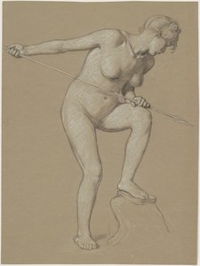 Ragazza che infilza un delfino da Elihu Vedder