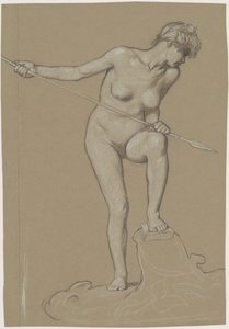 Ragazza che infilza un delfino da Elihu Vedder