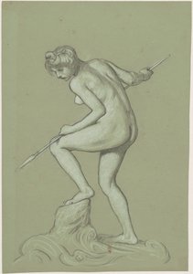 Ragazza che infilza un delfino
