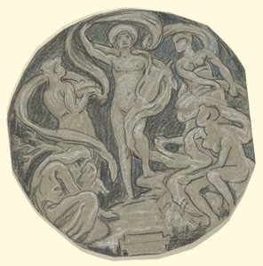 Studio per il cerchio centrale del soffitto di Huntington; Apollo e accompagnatori da Elihu Vedder