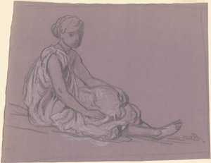 Studio per ragazze greche che fanno il bagno, c. 1872 da Elihu Vedder