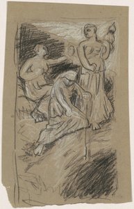 Studio per Le Parche che Raccolgono le Stelle da Elihu Vedder