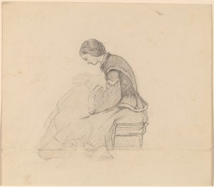 Studio di una ragazza che legge da Elihu Vedder