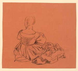 Studio di una donna seduta in costume da Elihu Vedder