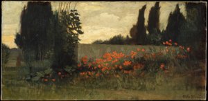 Cipresso e papaveri da Elihu Vedder