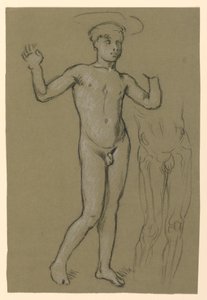 Studio di figura per un progetto di fontana da Elihu Vedder