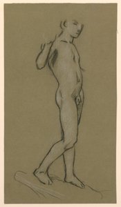 Studio di figura per un progetto di fontana da Elihu Vedder