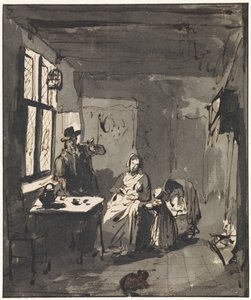 Interno con scena familiare da Elisabeth Alida Haanen