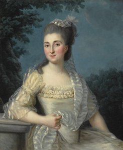 Ritratto di giovane donna vestita di bianco, a mezzo busto