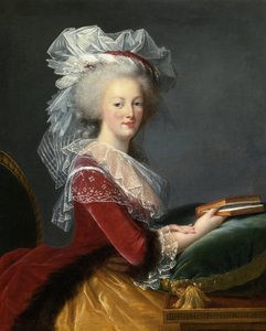 Ritratto di Maria Antonietta di Lorena Asburgo (1755-1793) regina di Francia, dipinto di Marie Louise Elisabeth Vigée Le Brun (1755-1842) 1785, collezione privata da Elisabeth Louise Vigee Lebrun