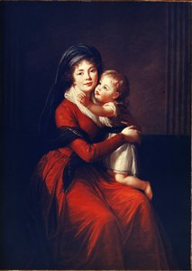 Ritratto della principessa Alexandra Petrovna Galitzine con suo figlio