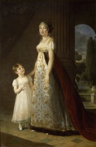 Ritratto di Carolina Bonaparte 1782-1839, Regina di Napoli e Sicilia, con sua figlia, Letizia, 1807 da Elisabeth Louise Vigee Lebrun