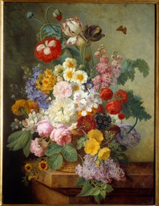 Fiori in una pittura rocaille di Elise Bruyere (1776-1842) 1836 da Elise Bruyere