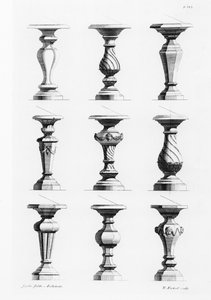 Piedistalli, da Un Libro di Architettura, di James Gibbs (1682-1754), pubblicato 1739