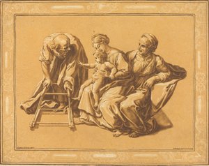 La Sacra Famiglia da Elisha Kirkall, after Giulio Romano