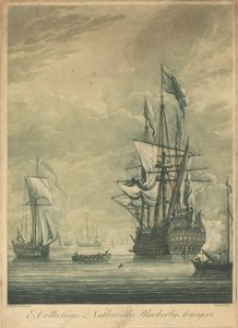 Scena di navigazione dalla collezione di Nathaniel Blackerby da Elisha Kirkall after Willem van de Velde the Younger