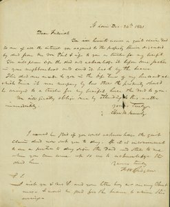 Lettera a Frederick Saugrain da Eliza Kennerly, 24 dicembre 1841