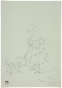 Ragazza con cavallo giocattolo a Langham House da Elizabeth Murray