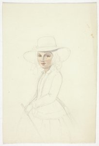 Ritratto di giovane ragazza con cappello e frusta da Elizabeth Murray