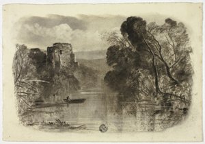 Fiume con rovina del castello e barca I da Elizabeth Murray