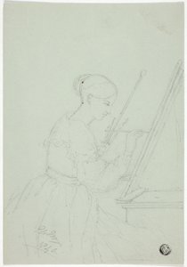 Giovane donna che dipinge (possibilmente un autoritratto) da Elizabeth Murray