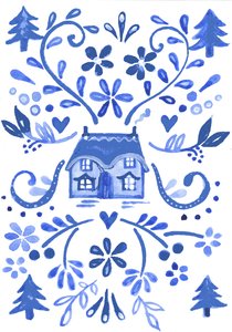 Blue Cottage, 2017 (acquerello)