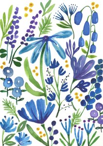Fiori blu, 2018 (acquerello) da Elizabeth Rider