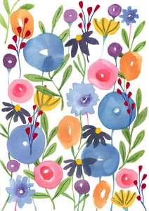 Fiori Boho, 2018 (acquerello) da Elizabeth Rider