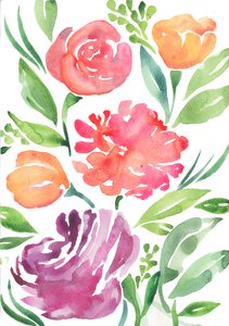 Fiori di campo, 2018 (acquerello) da Elizabeth Rider