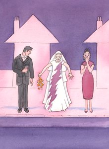 Una sposa è inorridita nel vedere una macchia sul suo vestito, e dovremmo anche evitare di avere 