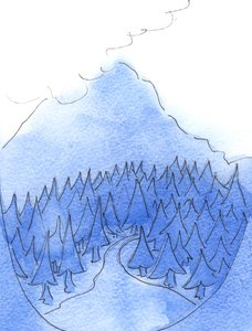 Lungo la strada per il paradiso: è meglio se teniamo gli occhi sulla cima luminosa della Santa Montagna piuttosto che sulla strada cupa sottostante, 2003