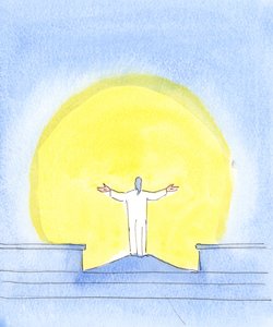 Ad ogni celebrazione del Santo Sacrificio della Messa, Cristo è realmente presente, pregando per i peccatori, guardando verso il Padre, proprio come quando Cristo pregava dalla Croce