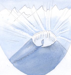 Cristo portò la mia anima in cima a una montagna e alla Sua Santa Compagnia; quanti compromessi e fallimenti (ho imparato) avevano allungato il mio viaggio, 2001 da Elizabeth Wang